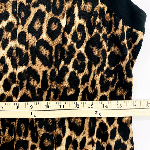 Spense Dress Women's Size 10 Black Animal Cheetah Print A Line Sleeveless Career - Picture 7 of 9